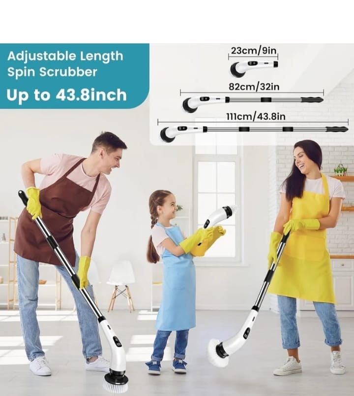✨ Say Goodbye to Tough Stains , 9 in 1 Electric Spin Scrubber