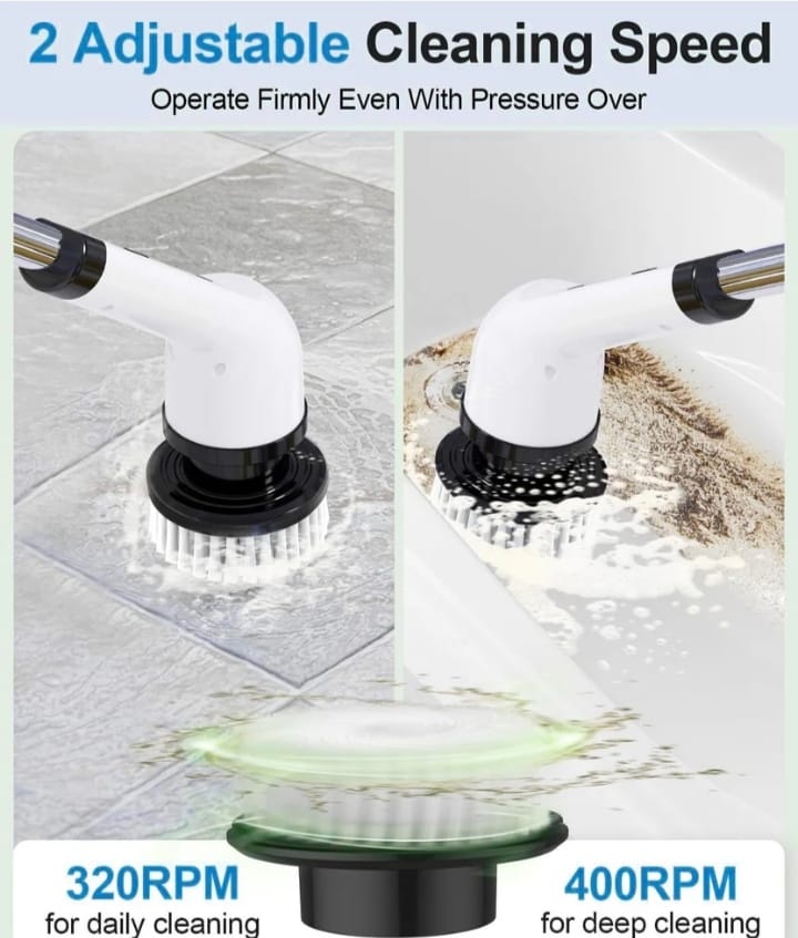 ✨ Say Goodbye to Tough Stains , 9 in 1 Electric Spin Scrubber